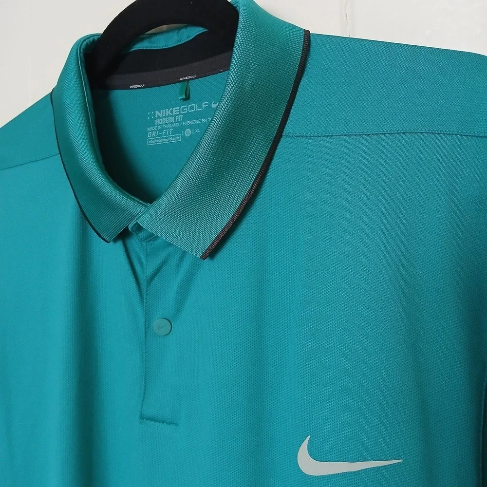 Nike Shirt MM Fly‎ Framing Commander Golf Polo Men's XL Aqua Short Sleeve 746074